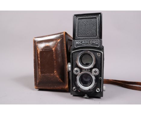 A Micro Precision Microcord II TLR Camera, serial no 9948, shutter sluggish on slow speeds, body G, light wear, with Ross Exp