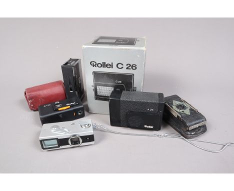 Cartridge and Subminiature Cameras, including a Rollei A110 for 110 film, a Rollei A26 for 126 film and a boxed Rollei C26 el