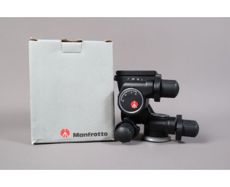 A Manfrotto 410 Junior Geaded Tripod Head, moves freely, with quick release plate, G-VG, in maker's box, with manaul 