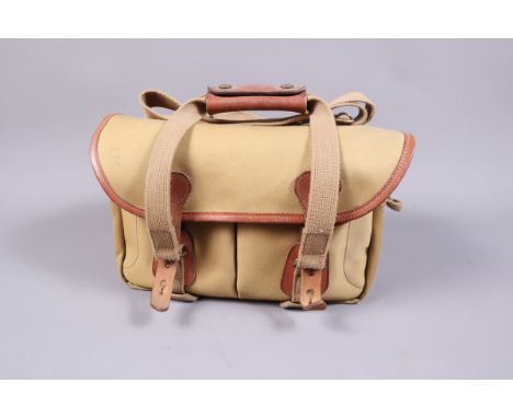 A Billingham Camera Bag, M Billingham, Brierley Hill England, 30L x 20H x 22W cm approx., two front pockets, two inner pocket