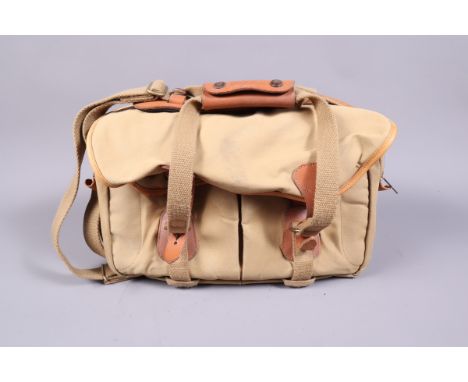 A Billingham Camera Bag, M Billingham, Brierley Hill England, 34L x 25H x 18W cm approx., two front pockets, two inner pocket