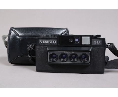 A Nimslo 3D Camera, shutter not tested, body G, light wear, with strap,  in Nimslo case