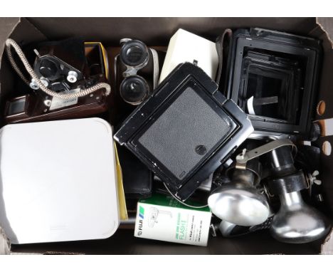 Photographic Components and Accessories, including an incomplete Toyo large format camera body, an Omnica camera case, a Casi