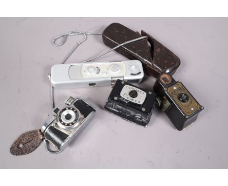 A Minox and Other Sub-Miniature Cameras, comprising a Minox B sub-miniature camera, shutter working, meter reacts to light, w