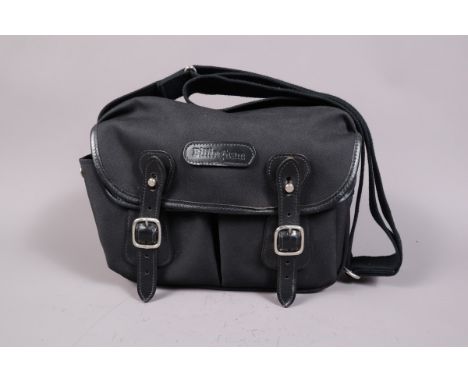 A Small Billingham Camera Bag, Hadley SML B/B, black canvas, 26L x 20H x 12W, G, some light wear
