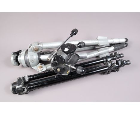 Bilora and Manfrotto Tripods, comprising a heavy duty Bilora metal tripod, 4-section legs, central column, crank and ball hea