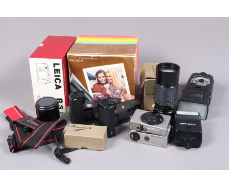 Camera Related Accessories, including two Nikon MD-15 motor drives, untested, Nikon SS-16 flash unit, a Canon CFE Optomax MC 