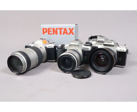 Pentax AF Cameras and Lenses, a Pentax MZ-50, powers up, meter responsive, shutter working, with SMC FA 35-80mm f/4-5.6 lens,