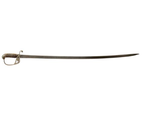 Great Britain. 1822 Pattern Infantry Officer's Sword. Gothic hilt with fold down guard, royal monogram of George IV, wood gri