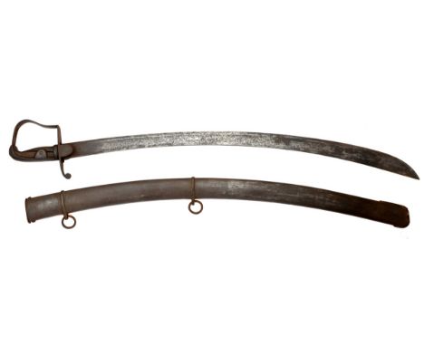 Great Britain. 1796 Pattern Light Cavalry Trooper's Sword. By Dawes, Birmingham. Iron single bar stirrup guard, blade with pr