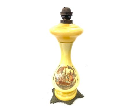 Vintage glass part oil lamp height approx 20 inches