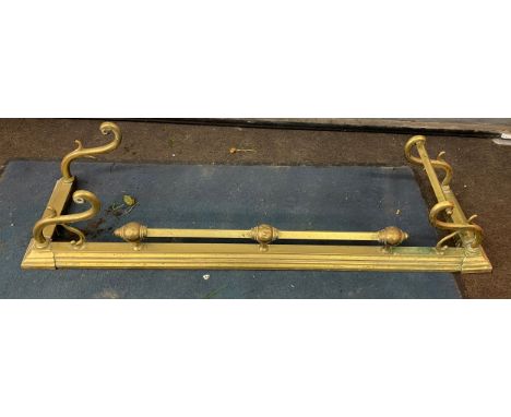 Vintage brass fire guard measures approx 13 inches by 52 inches