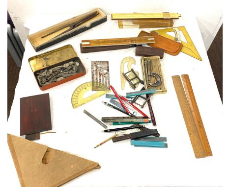 Large selection of vintage mathematical equipment 
