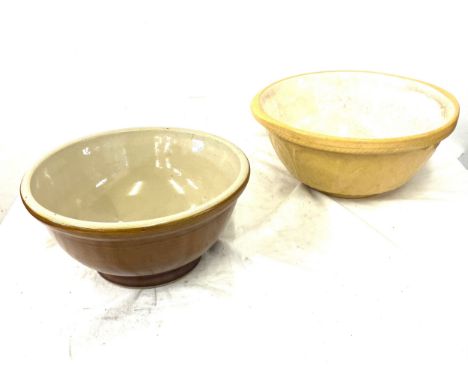 Vintage pottery pancheon and one other 