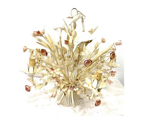 Vintage french ceiling light , floral decoration 