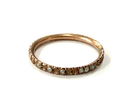 Georgian seed pearl ladies gold ring, for restoration, some seed pearls missing 