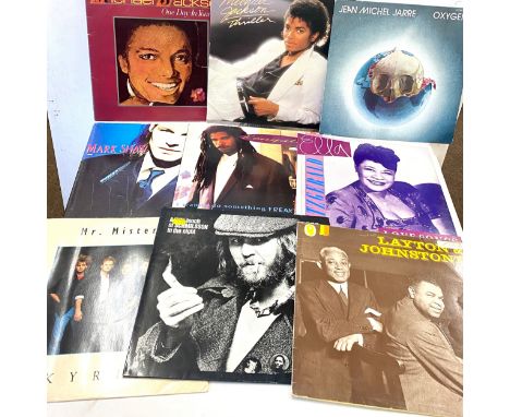 Selection of vintage records to include Michael Jackson, Sting, Ella, Marvin Gaye, Chris Rea, Mark Shaw, Status Quo etc 