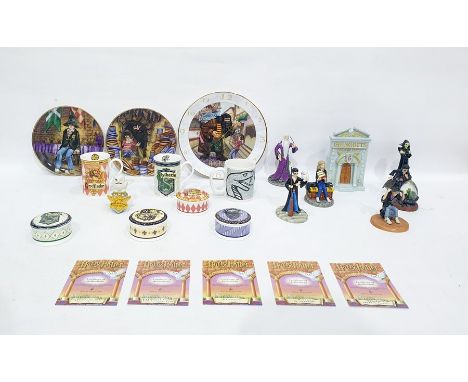 Collection of Harry Potter related ceramics including seven Royal Doulton 'Harry Potter' models of Gringotts Bank, Albus Dumb