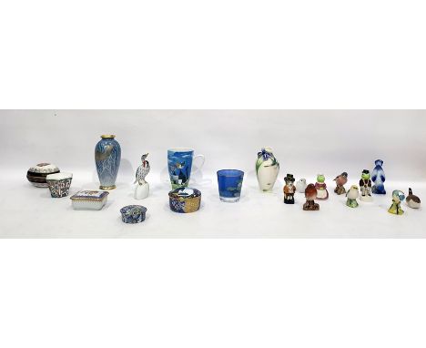 Collection of assorted ceramics including Beswick bird models, a Goebel trinket box, a vase decorated with iris and birds and