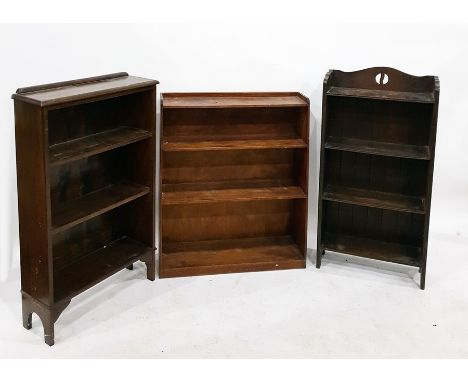 Two oak open shelf units and one further (3)