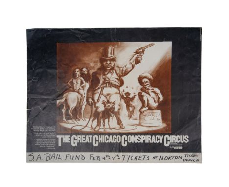 Vintage poster for the film The Great Chicago Conspiracy Circus. This screenplay was based on the trial of the Chicago 7, who