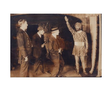 Albumen print photograph of actors in a play. Dimensions: 6.5"W x 4.5"HCondition: Age related wear. 