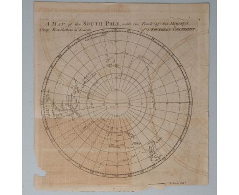 Full title: A map of the South Pole, with the track of His Majesty's Sloop Resolution in search of a southern continent. A fa