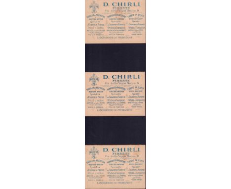 Antique advertisements for a Florentine jeweler and souvenir maker D. Chirli. Includes description of company on front of pam