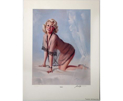 Limited Edition Glamour Girl Lithograph Titled 'Lili'. Pencil Signed Lower Right, Numbered 497/950 Lower Left. Measures 17" x