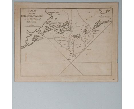 Title: A Plan of the Entrance of Tampa Bay on the West Coast of Florida. A fascinating and historic map of early plans for Ta