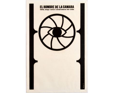 Original vintage movie poster for El Hombre De La Camara -  Cuban release of Soviet documentary Man with a Movie Camera (El H