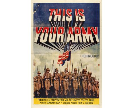 Original vintage American propaganda movie poster for This Is Your Army produced by Edmund Reek and John J. Gordon in coopera