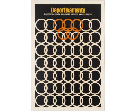 Original vintage movie poster for Cuban sports documentary Deportivamente directed by Manuel Herrera who is known for Capabla