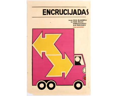 Original vintage movie poster for Cuban release of Czechoslovakian drama Encrucijadas (Krizovatky) directed by Pavel Blumenfe