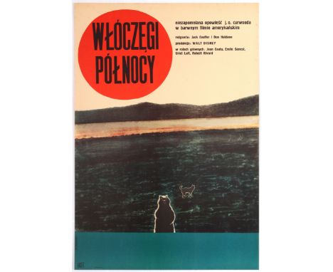 Original vintage Polish Movie Poster for the Disney American film Wild Dog of the North (Wloczegi Plonocy) - Directed by Jack