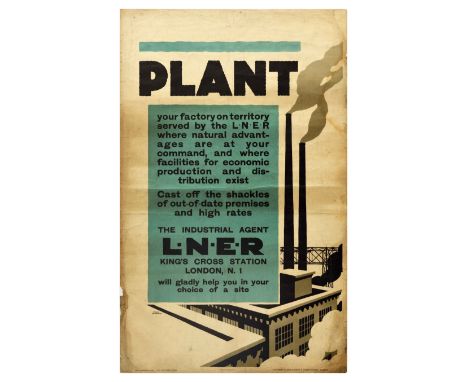 Original vintage advertising poster for the London North Eastern Railway (LNER) featuring an illustration of smoke coming fro
