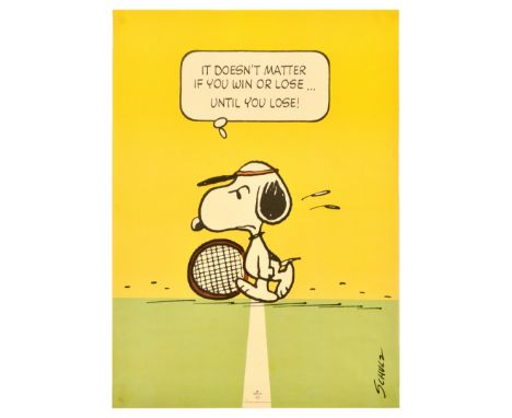 Original vintage poster featuring the iconic comic character Snoopy the Dog by the notable American cartoonist Charles M. Sch