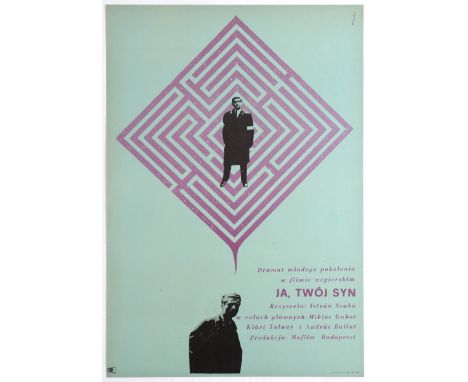 Original vintage Polish Movie Poster for the Hungarian Film Father (Ja, Twoj Syn). Directed by Istvan Szabo.   Starring Miklo