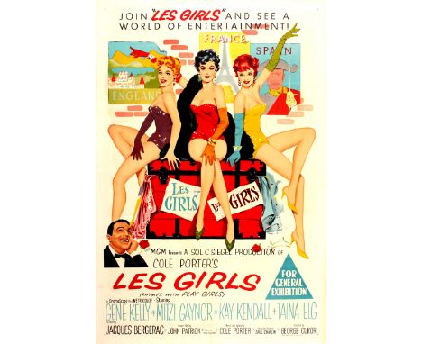 Original vintage movie poster for an American musical comedy film Les Girls (rhymes with play girls): "Join Les Girls and see