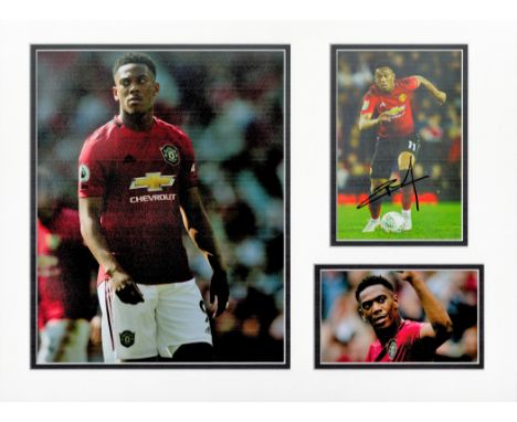 Football Anthony Martial 16x12 overall Manchester United mounted signature piece includes one signed colour photo and two uns