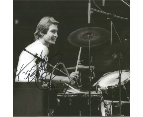 Charlie Watts signed 10x8 B/W photo. Charlie Watts is best known as the drummer for the Rolling Stones. Good condition. All a