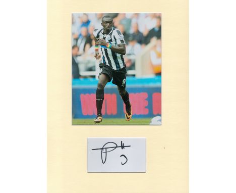 Football Papiss Cisse 16x12 overall Newcastle United mounted signature piece includes signed album page and a colour photo wh