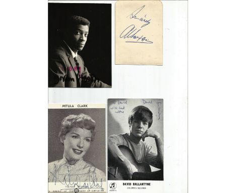Music collection, 5 signed items. Petula Clark, early Pye signed 5. 5x3. 5 photo on paper. The Batchelors, signed 5. 5x3. 5 p