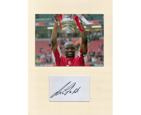 Football Patrick Vieira 16x12 overall Arsenal mounted signature piece includes signed album page and a colour photo lifting t