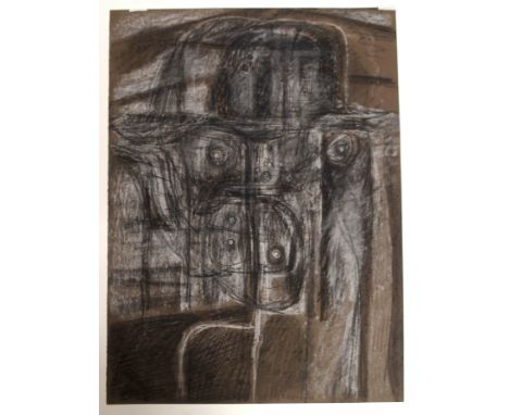 •CHARLES PULSFORD ARSA (SCOTTISH 1912-1989) ABSTRACT Chalk and pastel, unframed, 53 x 39cm Condition Report: Available upon r