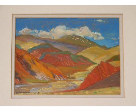 •ALEXANDER GRAHAM MUNRO RSW (SCOTTISH 1903-1985) OUNILA VALLEY pastel, signed and dated 1927, 22 x 30cm William Hardie Ltd la