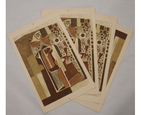 •CHARLES PULSFORD ARSA (SCOTTISH 1912-1989) ARCHETYPAL FIGURE (1953-54) Colour lithograph on paper, 43 x 28cm, 50 x 32cm (she