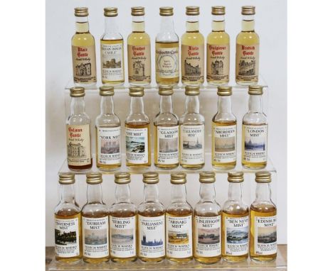 40x scotch miniatures comprising 18 Campbeltown Commemoration 12 year old vatted malt scotch whisky miniatures, 14 assorted "