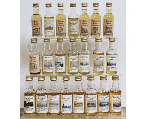 40x scotch miniatures comprising 18 Campbeltown Commemoration 12 year old vatted malt scotch whisky miniatures, 14 assorted "