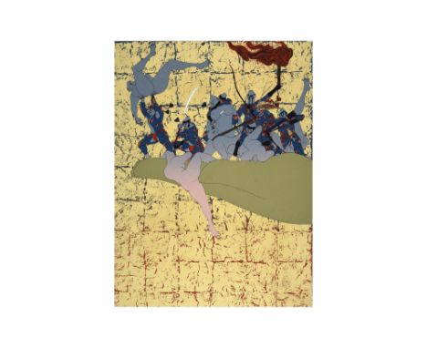 TAKEDA HIDEO (1948 —)Hall of the Great Buddha Destroyed by FireJapan, 1985-1999A silkscreen print on paper form the edition o